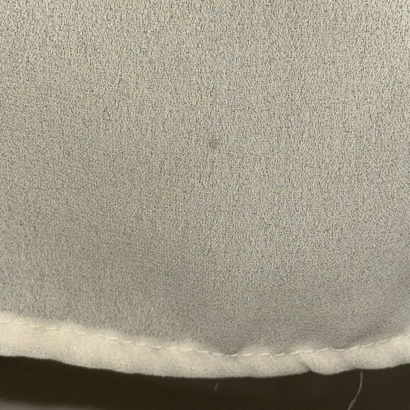 Vtg 80s Jo Matthews cream semi sheer polyester short sleeve shirt with pleats - Picture 8 of 9